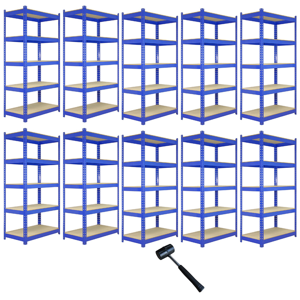 10 x Q-Rax Lagerregal in Blau 120 x 50 x 180cm