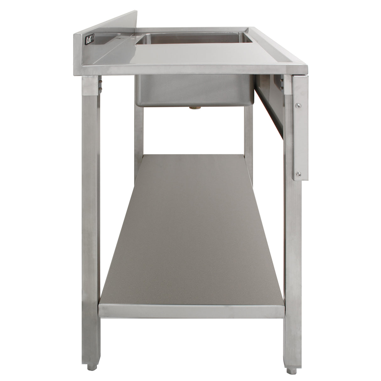 KuKoo Edelstahl Gastrospüle Spültisch Becken rechts