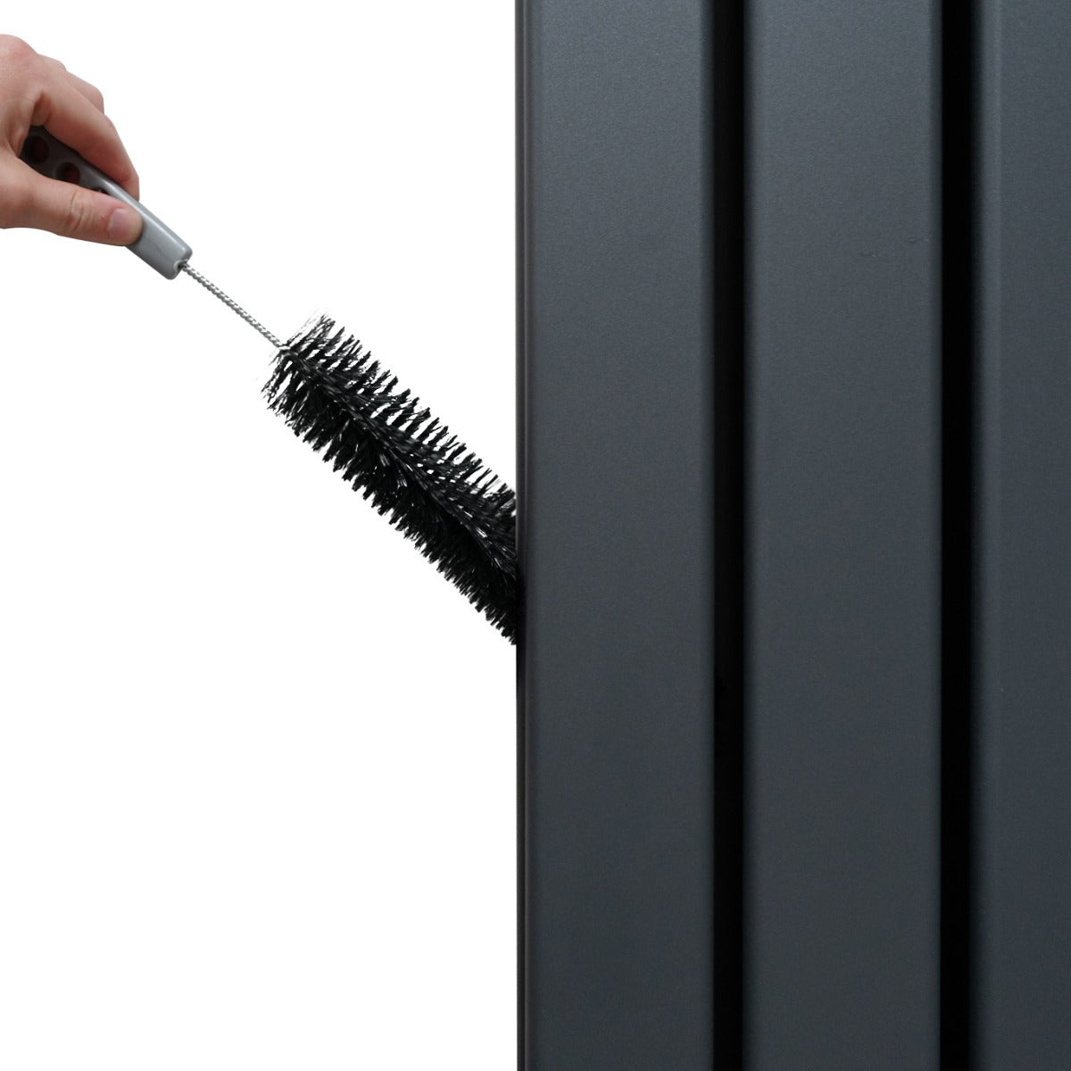 Heizkörper mit Spiegel & Chrom Thermostatventile - 1800mm x 565mm – Anthrazitgrau