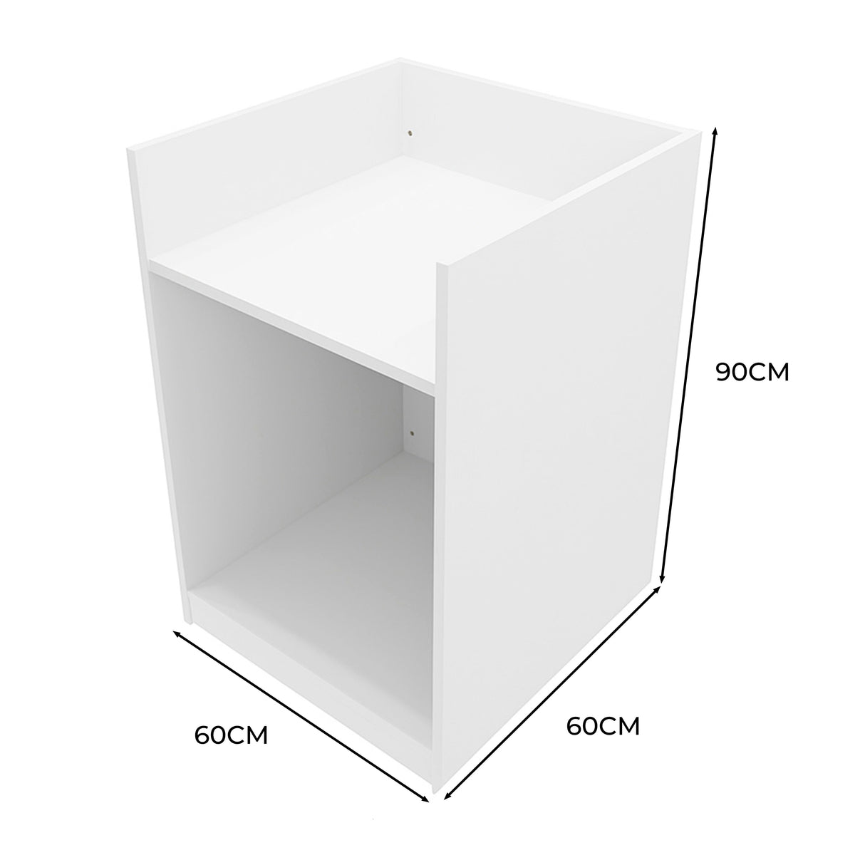 TB60 Ladentheke mit Kassenblock – Weiß