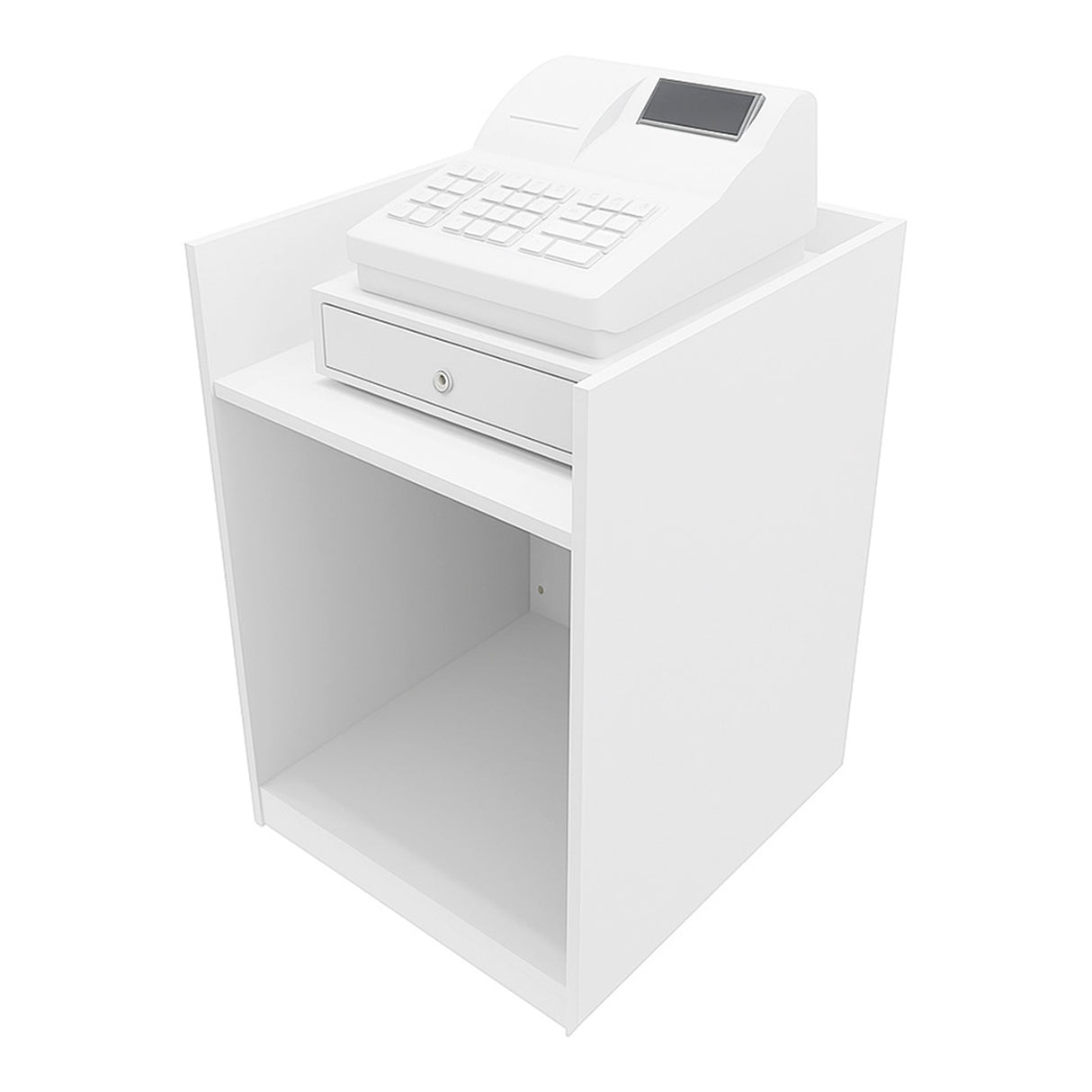 TB60 Ladentheke mit Kassenblock – Weiß