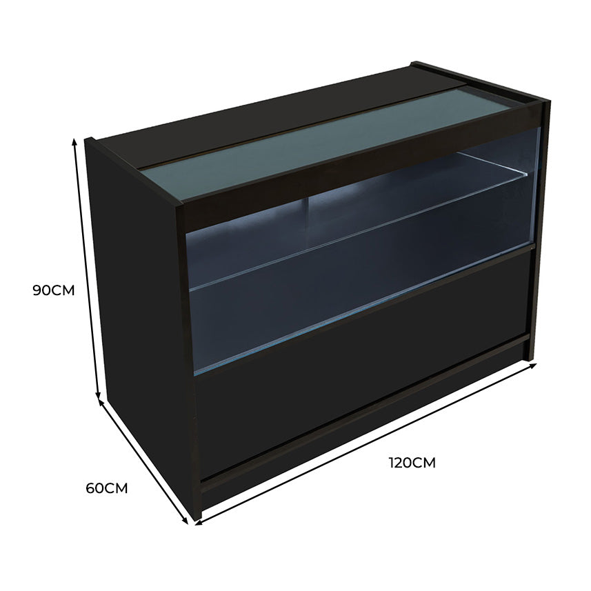 C1200 LED-Ladentheke – Schwarz