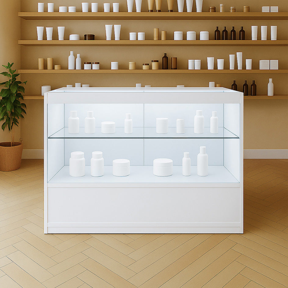 C1200 LED-Ladentheke – Weiß