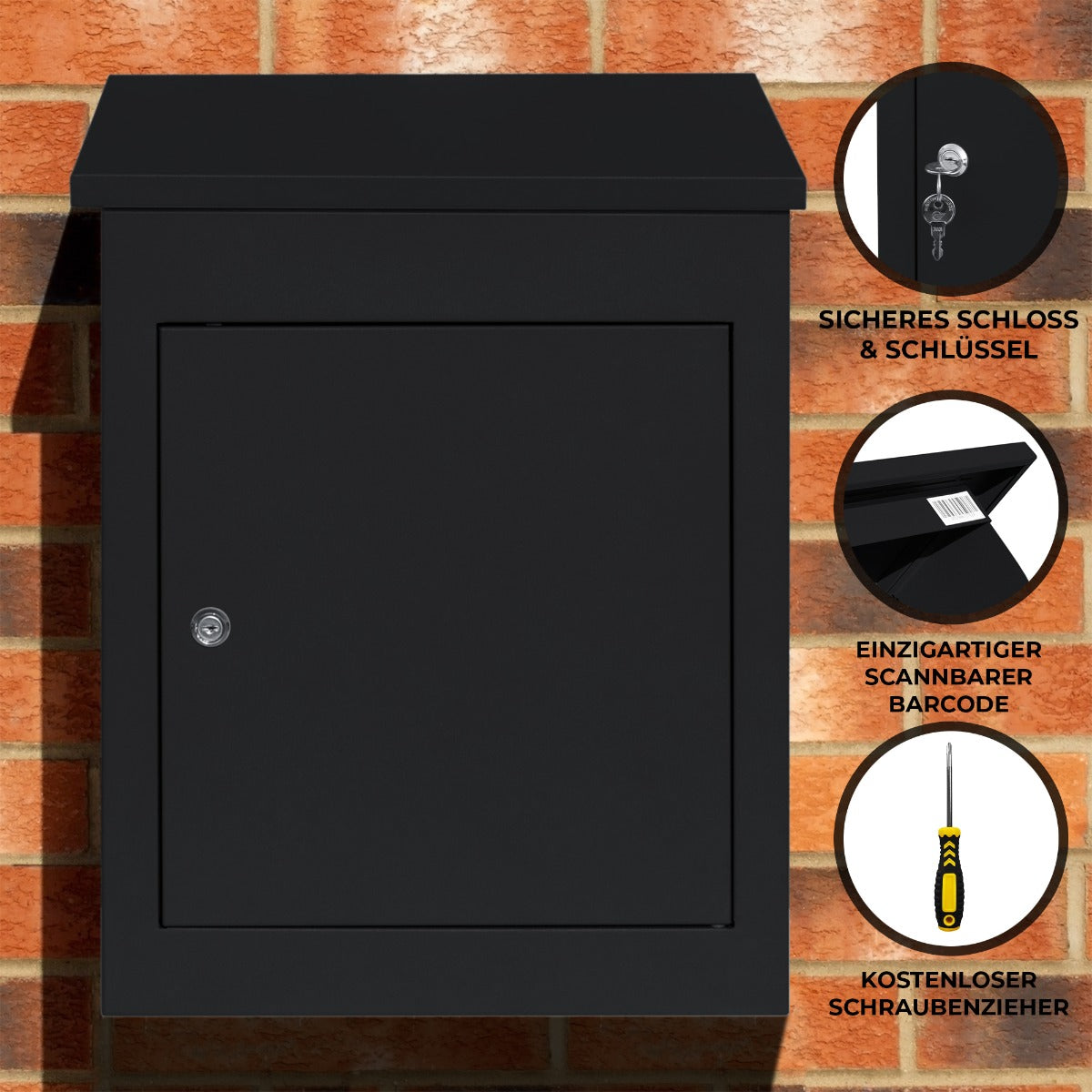 Anti-Diebstahl Paketkasten - Schwarz