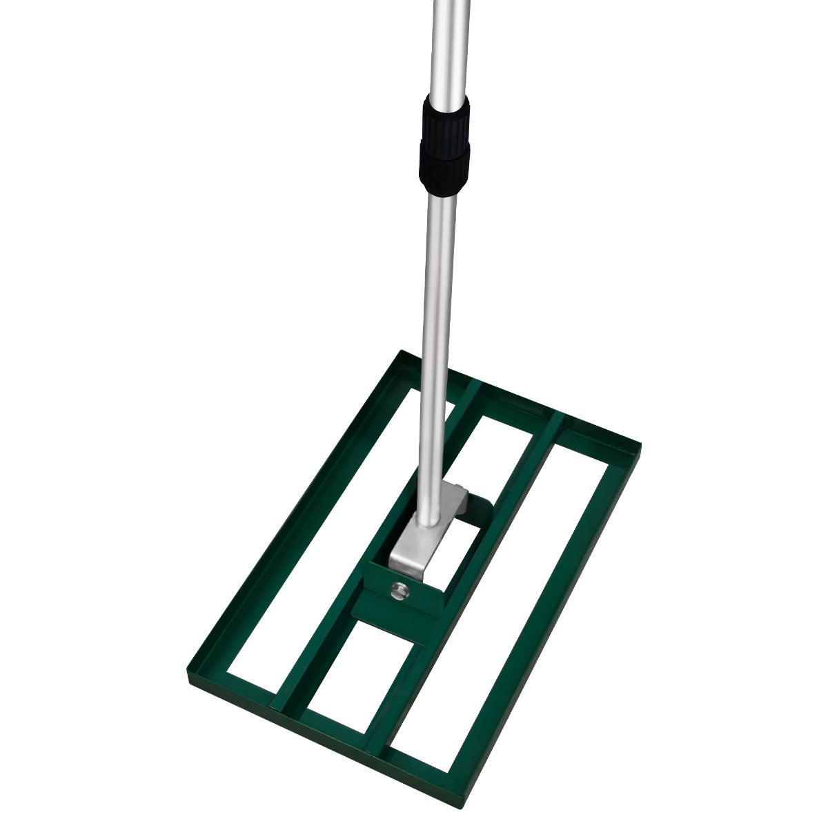 Grüner T-Mech Rasenrakel mit 50 cm breiter, stabiler Kunststoffbasis und einem robusten Aluminiumgriff für effizientes Rasenverlegen und -pflege