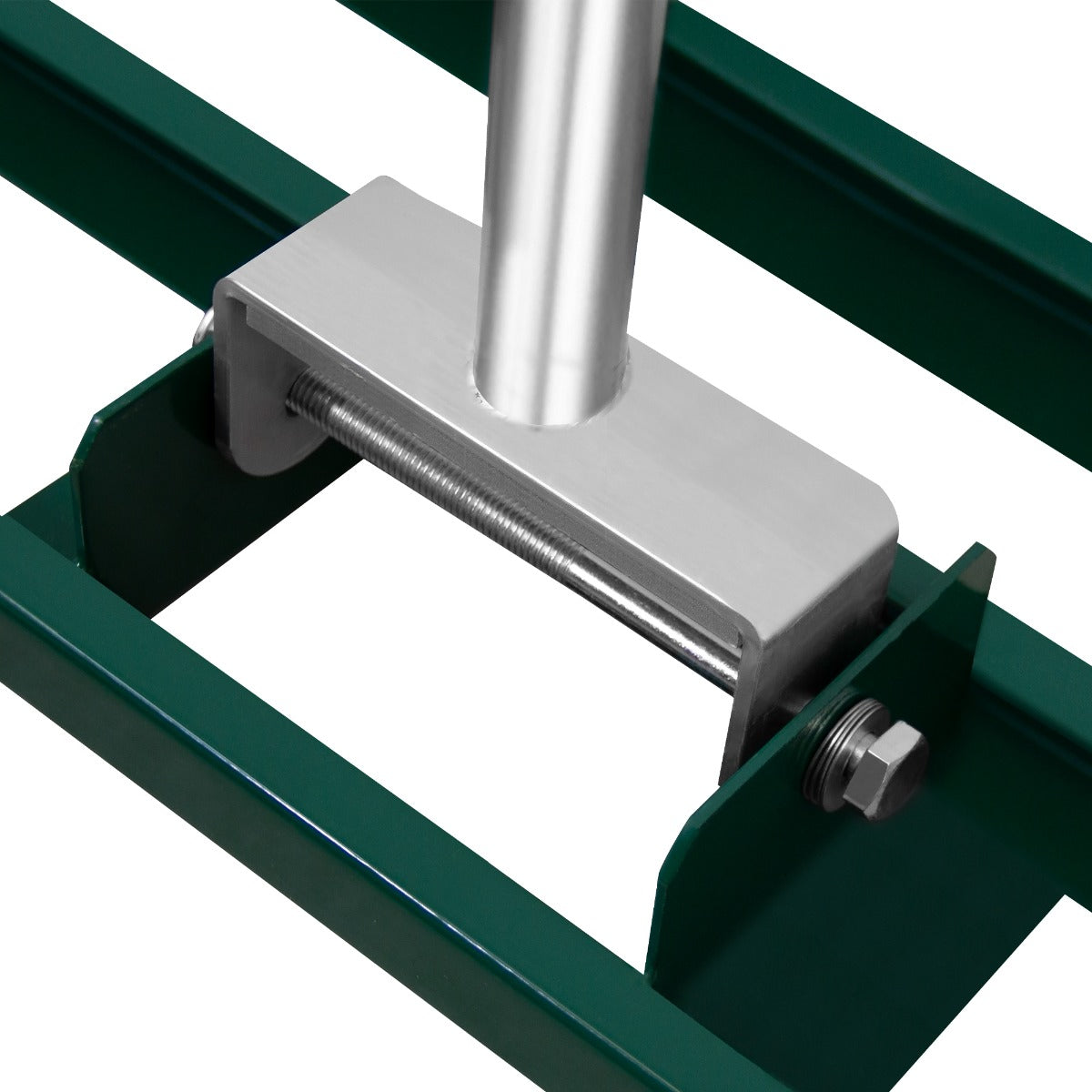 Grüner T-Mech Rasenrakel mit 100 cm breiter, stabiler Aluminiumkante und robustem, pulverbeschichtetem Stahlrahmen für effizientes Rasenverlegen