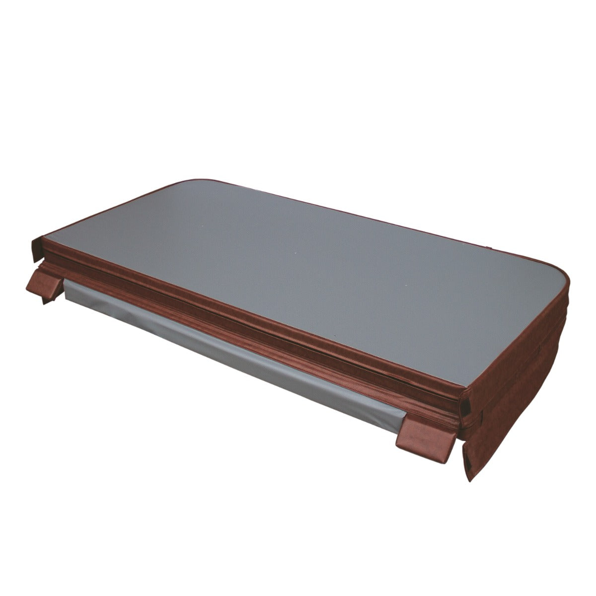 Braune 2m Whirlpool Abdeckung mit glatter Oberfläche und stabilen Kanten, ideal zum Schutz vor Schmutz und Witterungseinflüssen