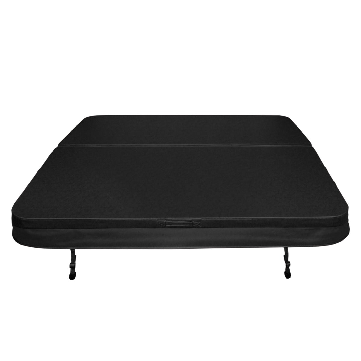 Schwarze 2,1 m Whirlpoolabdeckung mit glatter Oberfläche und stabilen Halterungen, ideal zum Schutz vor Schmutz und Witterungseinflüssen