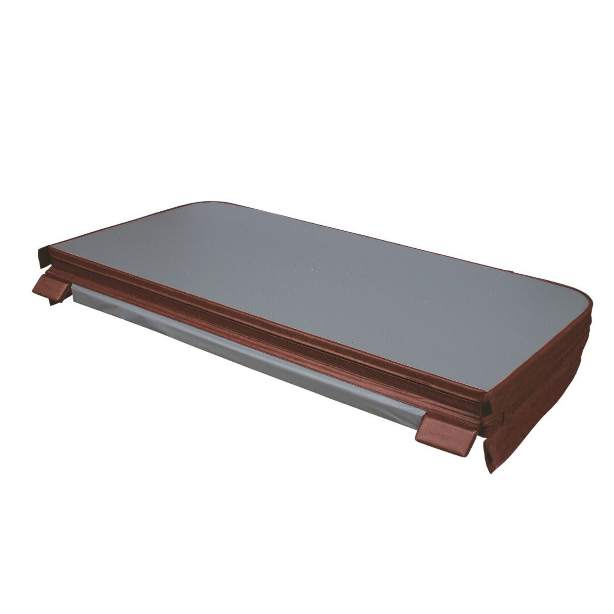 Braune Whirlpoolabdeckung aus strapazierfähigem Material, rechteckig mit glatter Oberfläche, ideal zum Schutz von Whirlpools und zur Wärmespeicherung