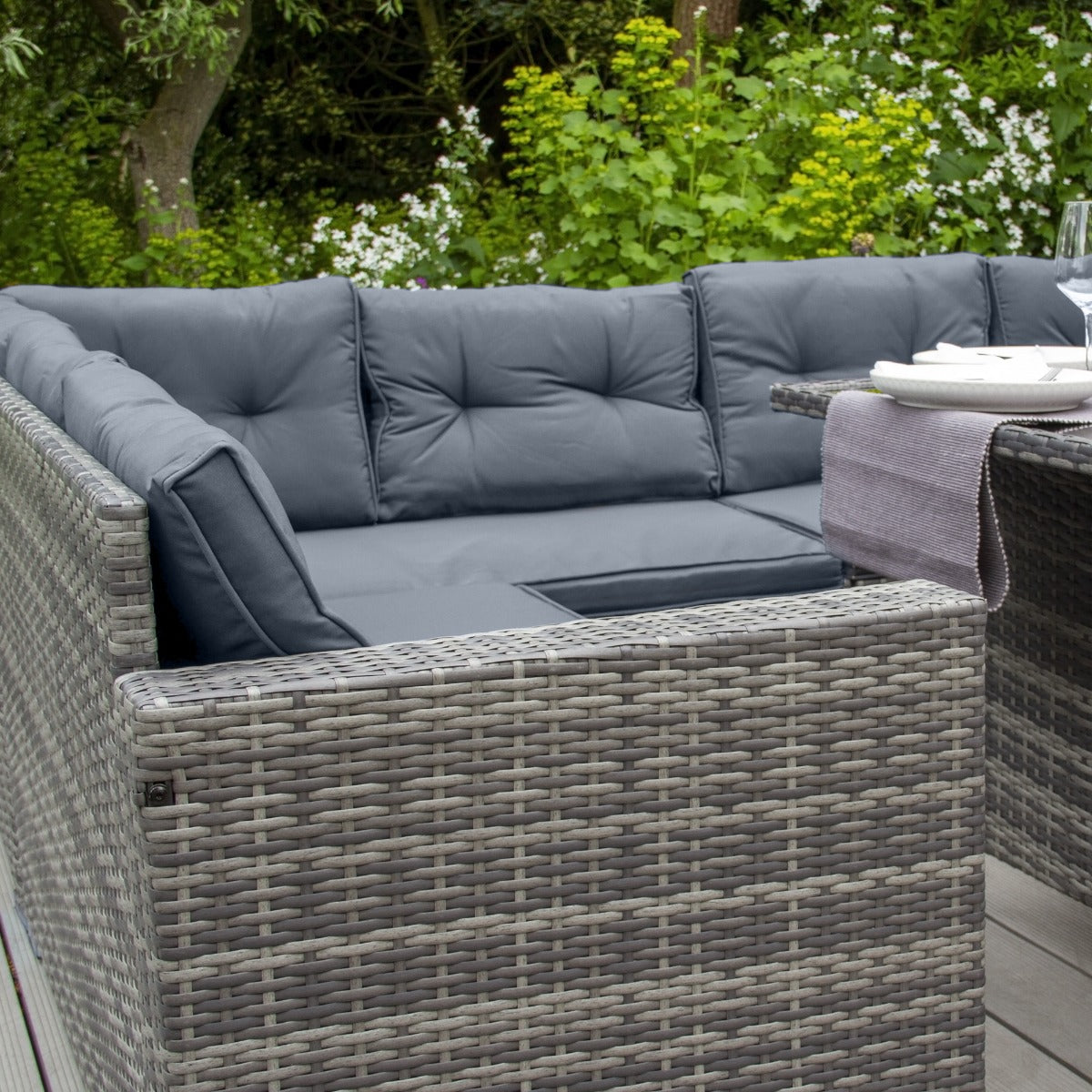 Polyrattan Gartenmöbel Set - Grau