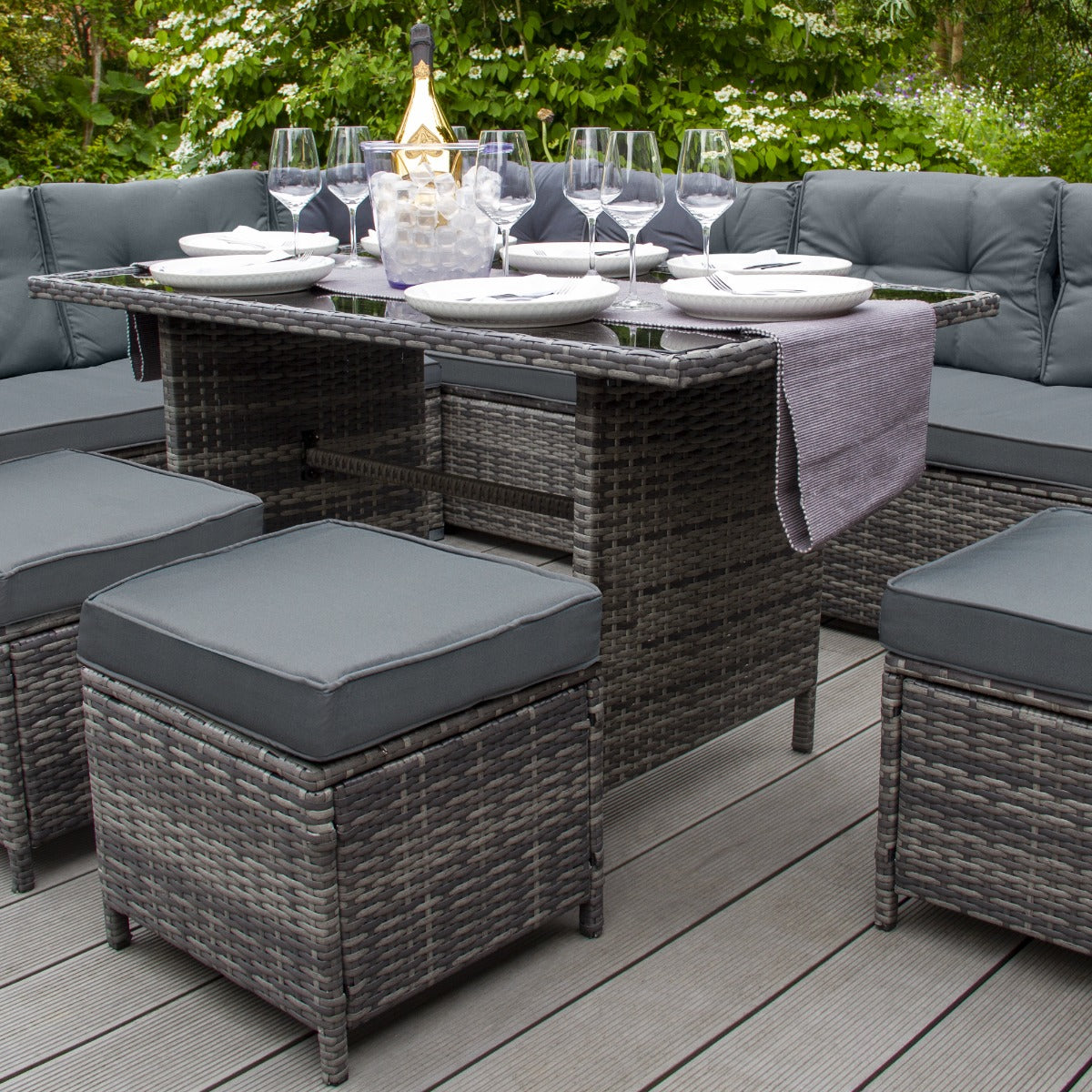 Polyrattan Gartenmöbel Set - Grau