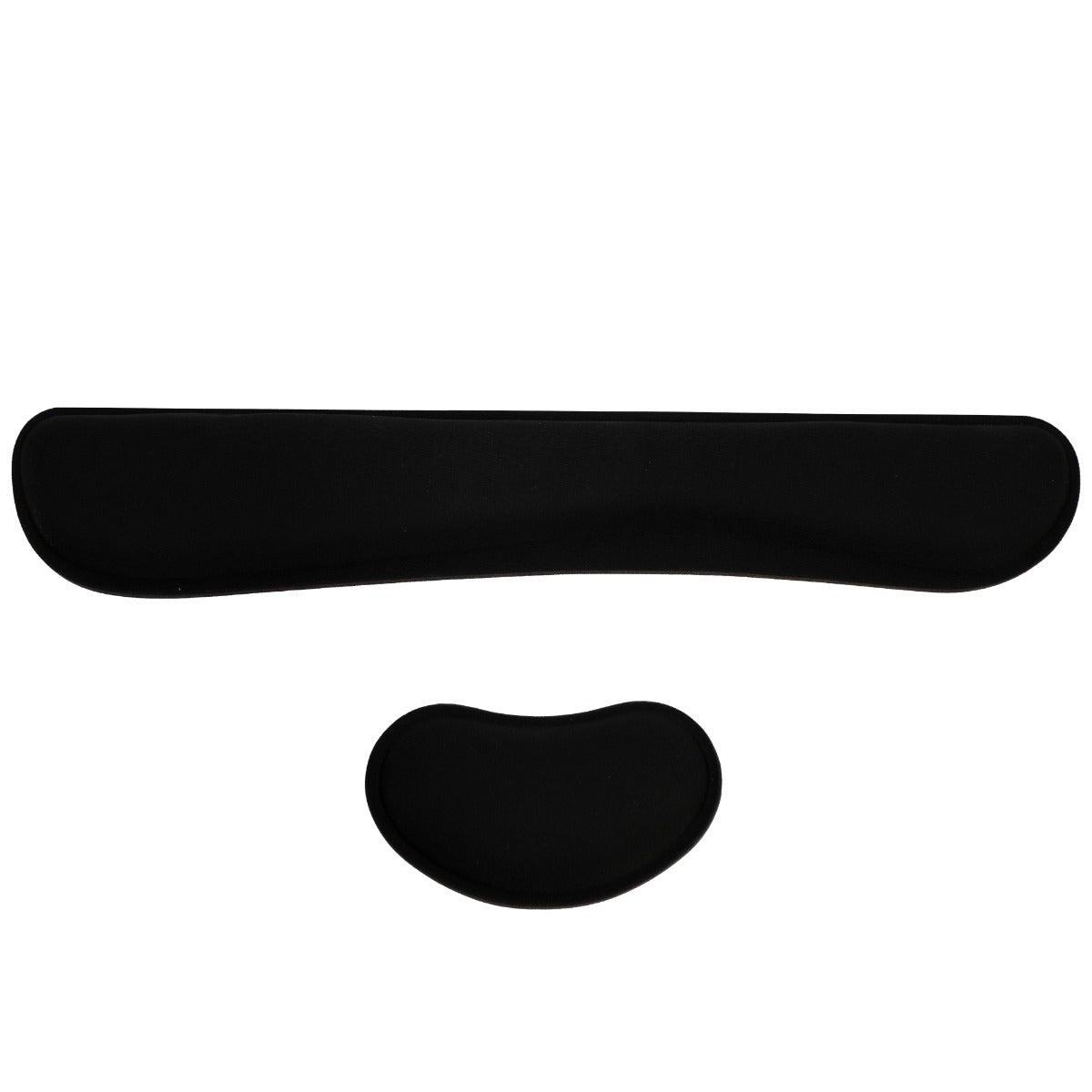 Schwarze, ergonomische Kniestuhlauflage aus weichem Material, mit einer geschwungenen Form für optimalen Komfort und Unterstützung beim Sitzen