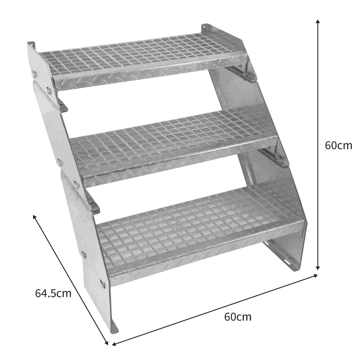 Verstellbare Dreiteilige Verzinkter Stahl Treppe – 600mm breit