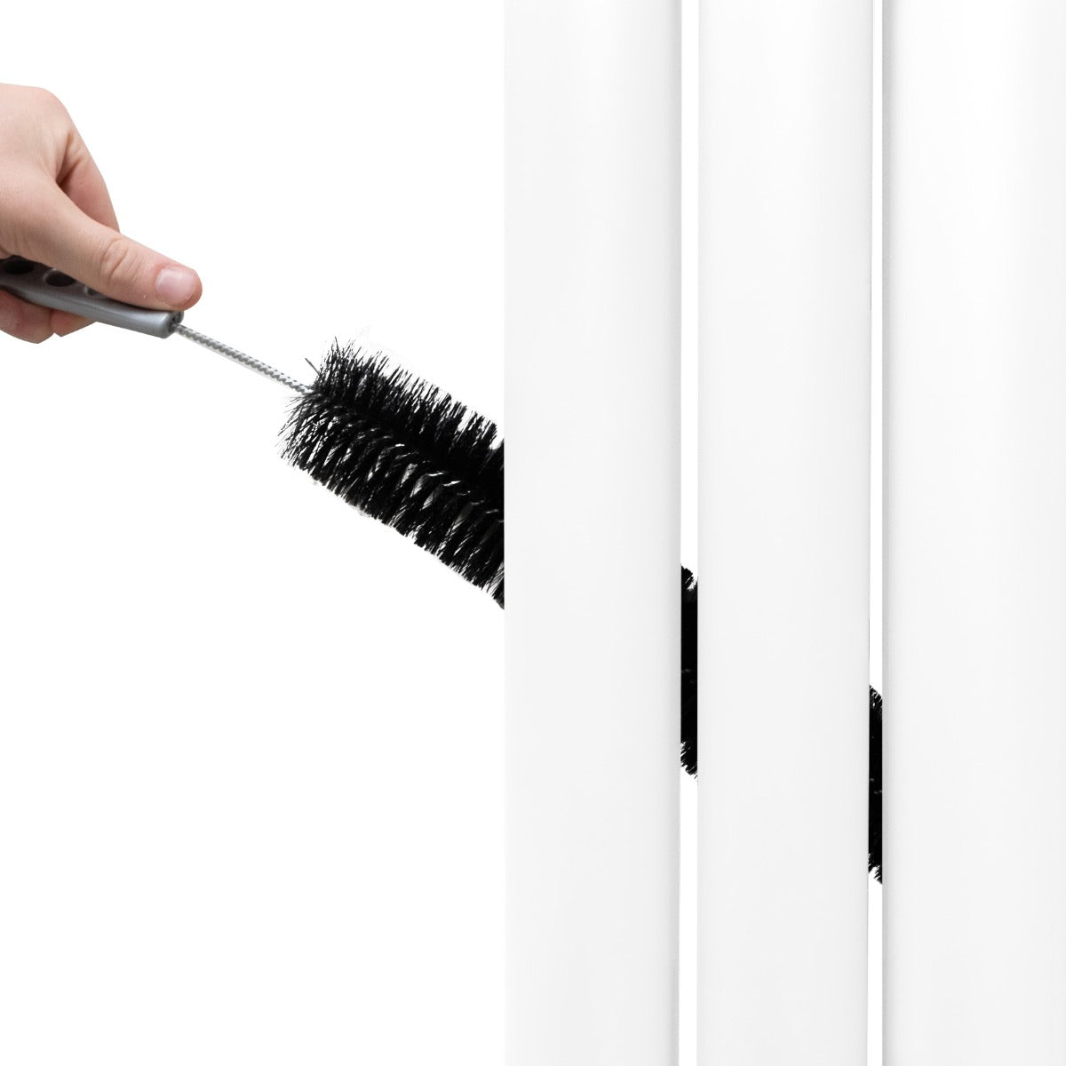 Oval Röhrenheizkörper mit Spiegel - 1800mm x 380mm - Weiß