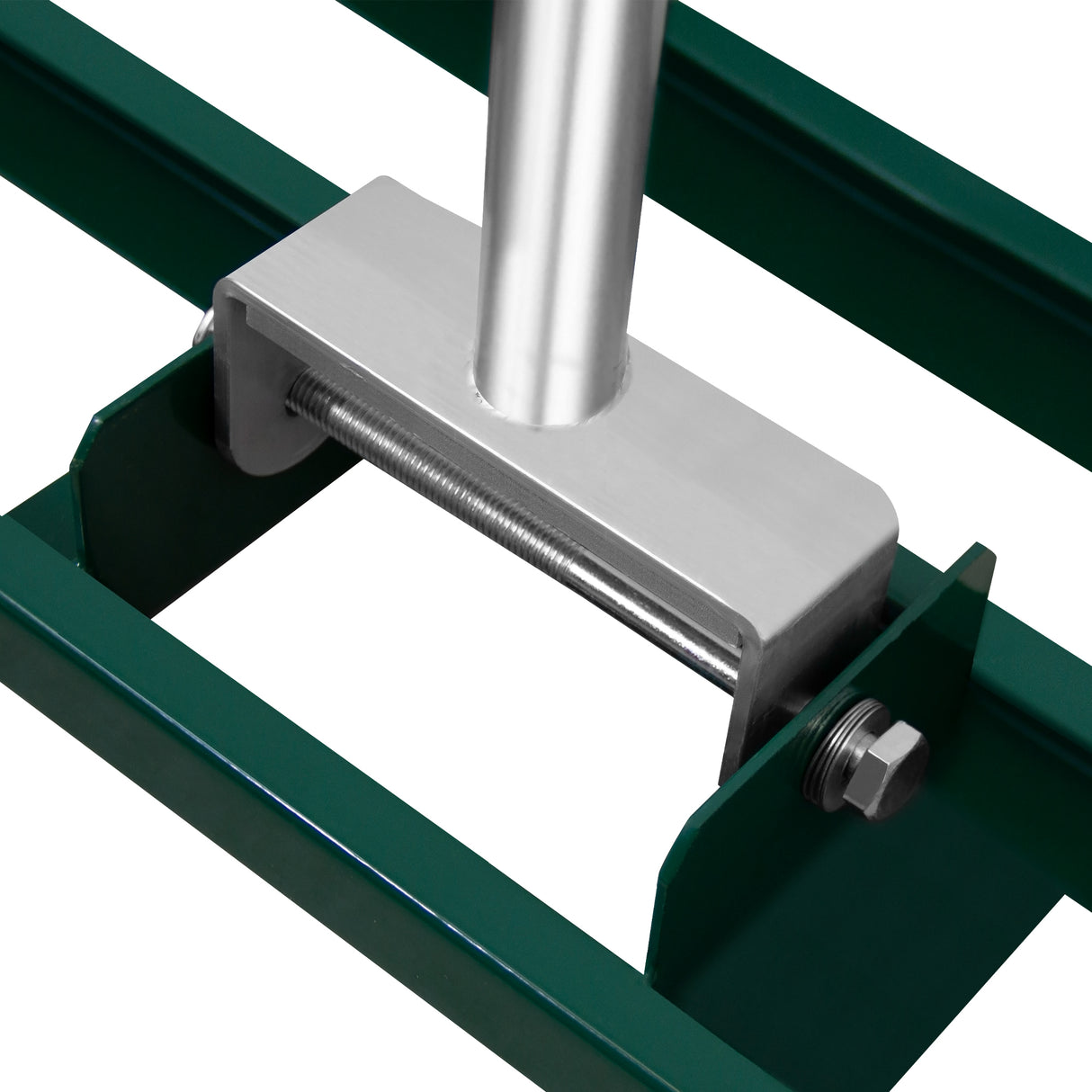 Grüner Rasenrakel mit 50 cm Breite, stabiler Aluminiumhalterung und robustem Griff, ideal für die Rasenpflege und Belüftung