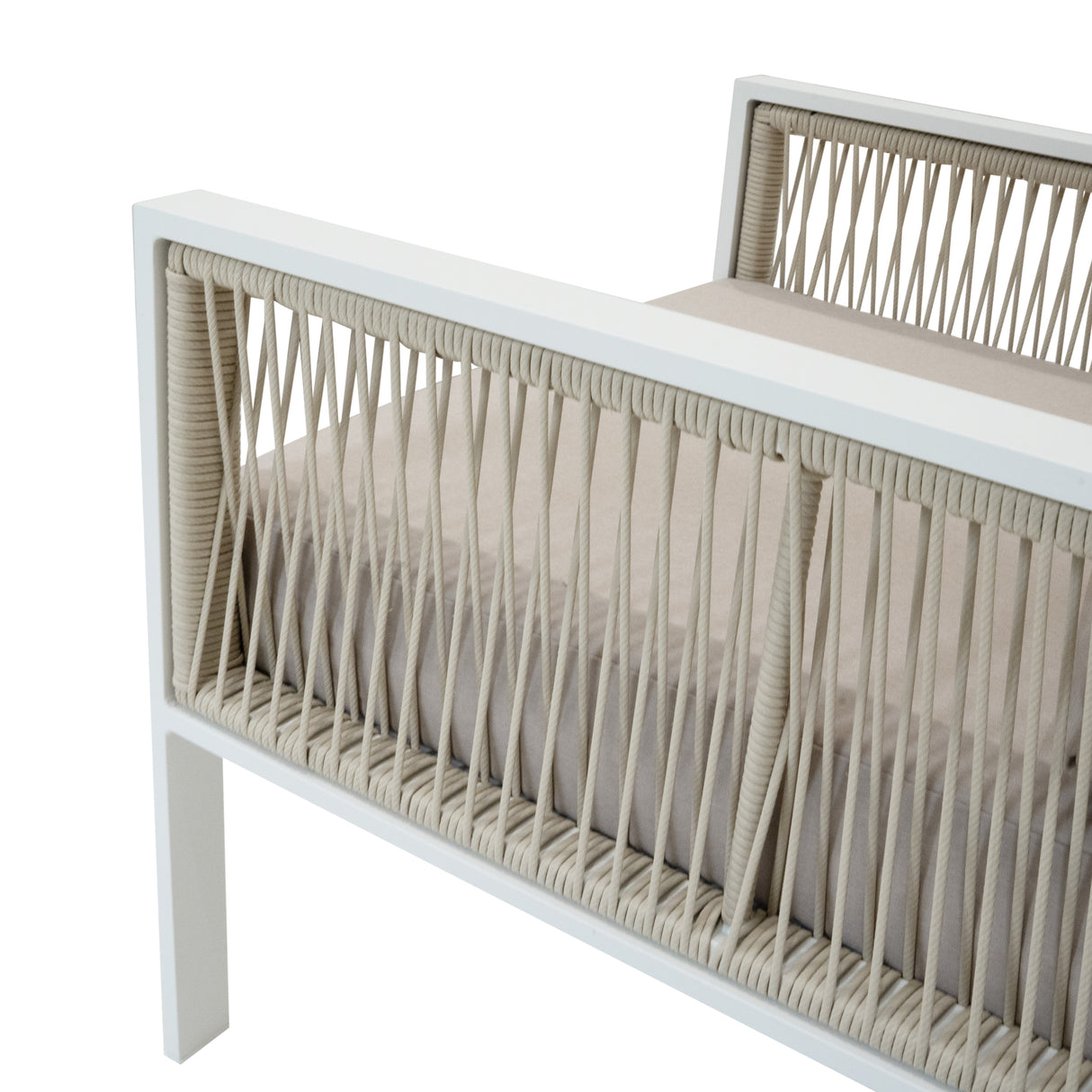 4-teilige Aluminium-Sofagarnitur – Weiß