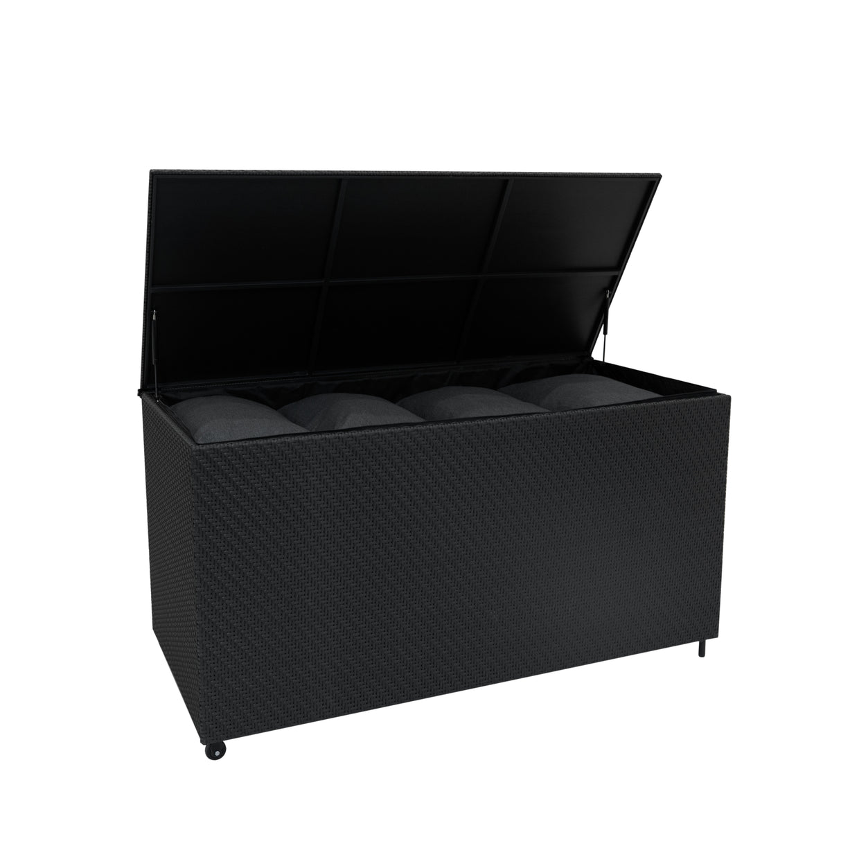 Rattan Kissenbox 700L - Schwarz