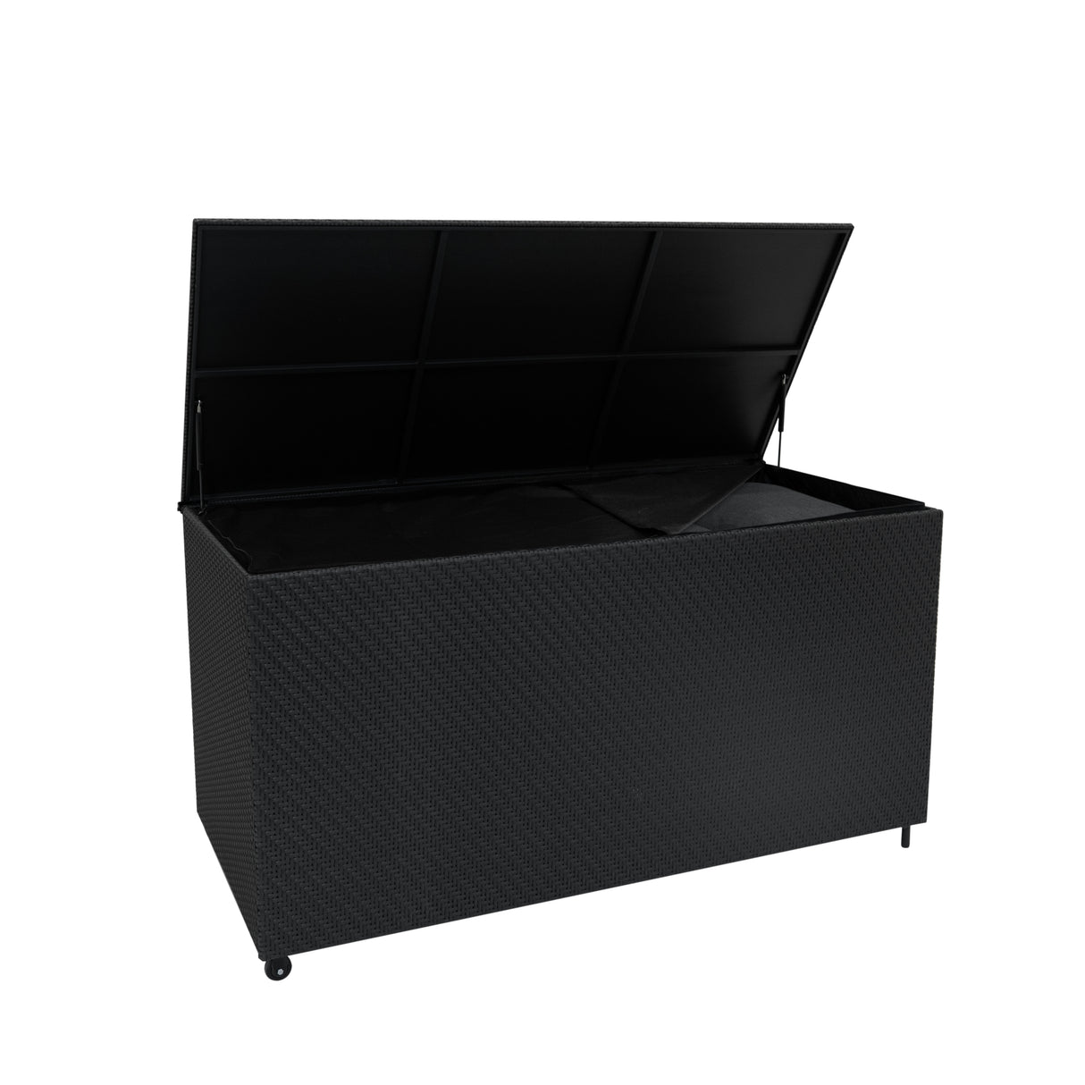 Rattan Kissenbox 700L - Schwarz