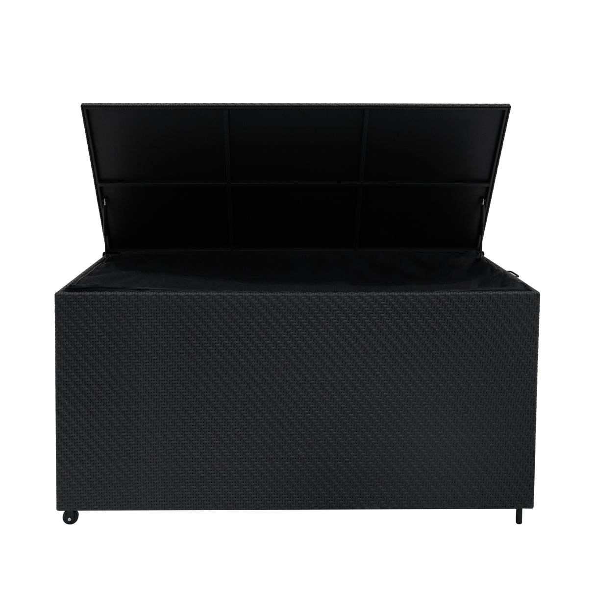 Rattan Kissenbox 700L - Schwarz