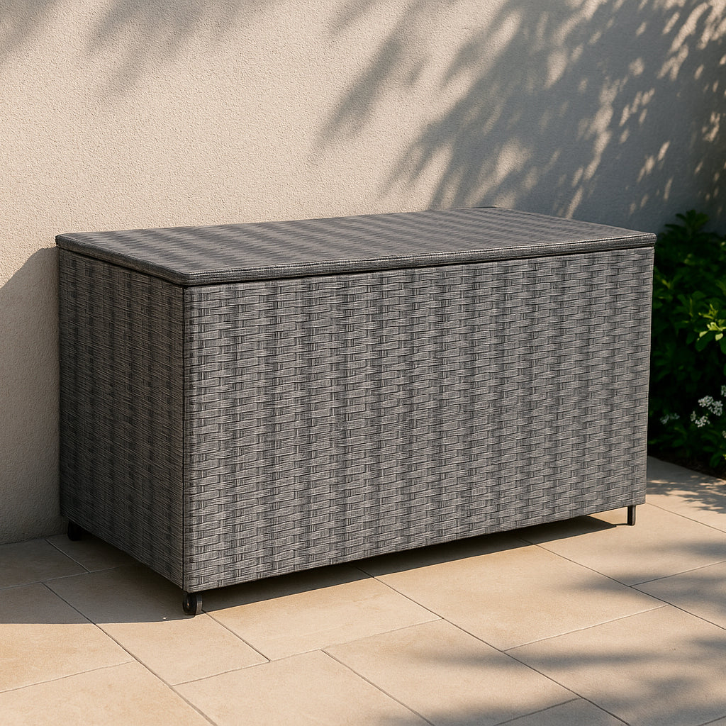 Rattan Kissenbox 700L - Grau