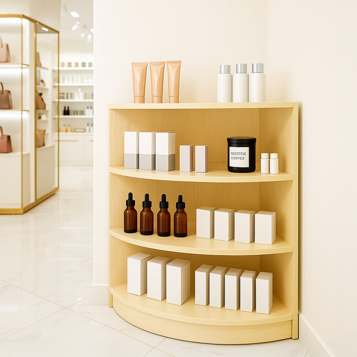 Eckiger Ladentresen LM60 – Ahorn