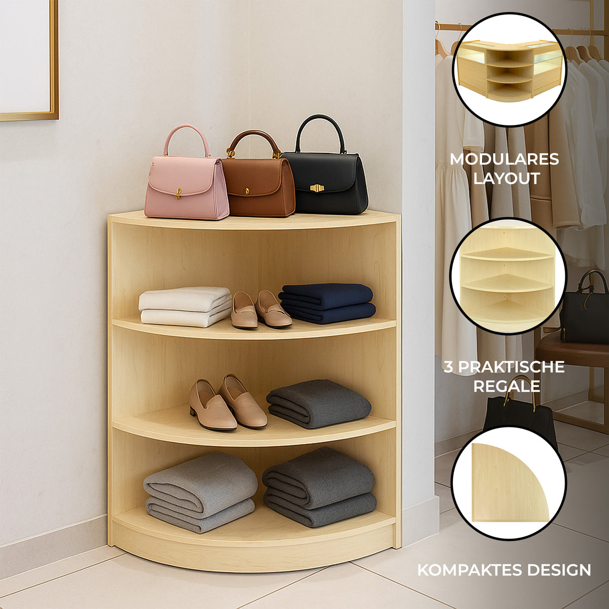 Eckiger Ladentresen LM60 – Ahorn