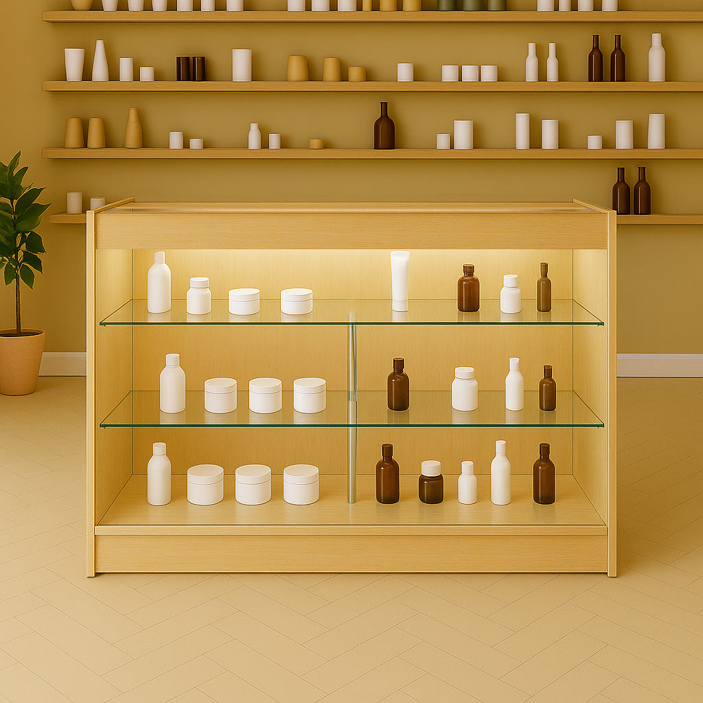 K1500 LED-Ladentheke – Ahorn