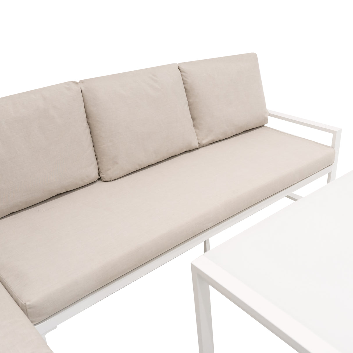 Aluminium 5-teiliges Ecksofa-Set - Weiß