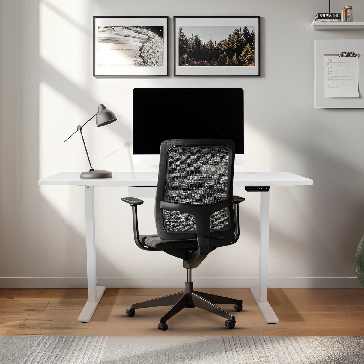 Elektrischer Stehschreibtisch mit Schublade – 140 cm x 60 cm