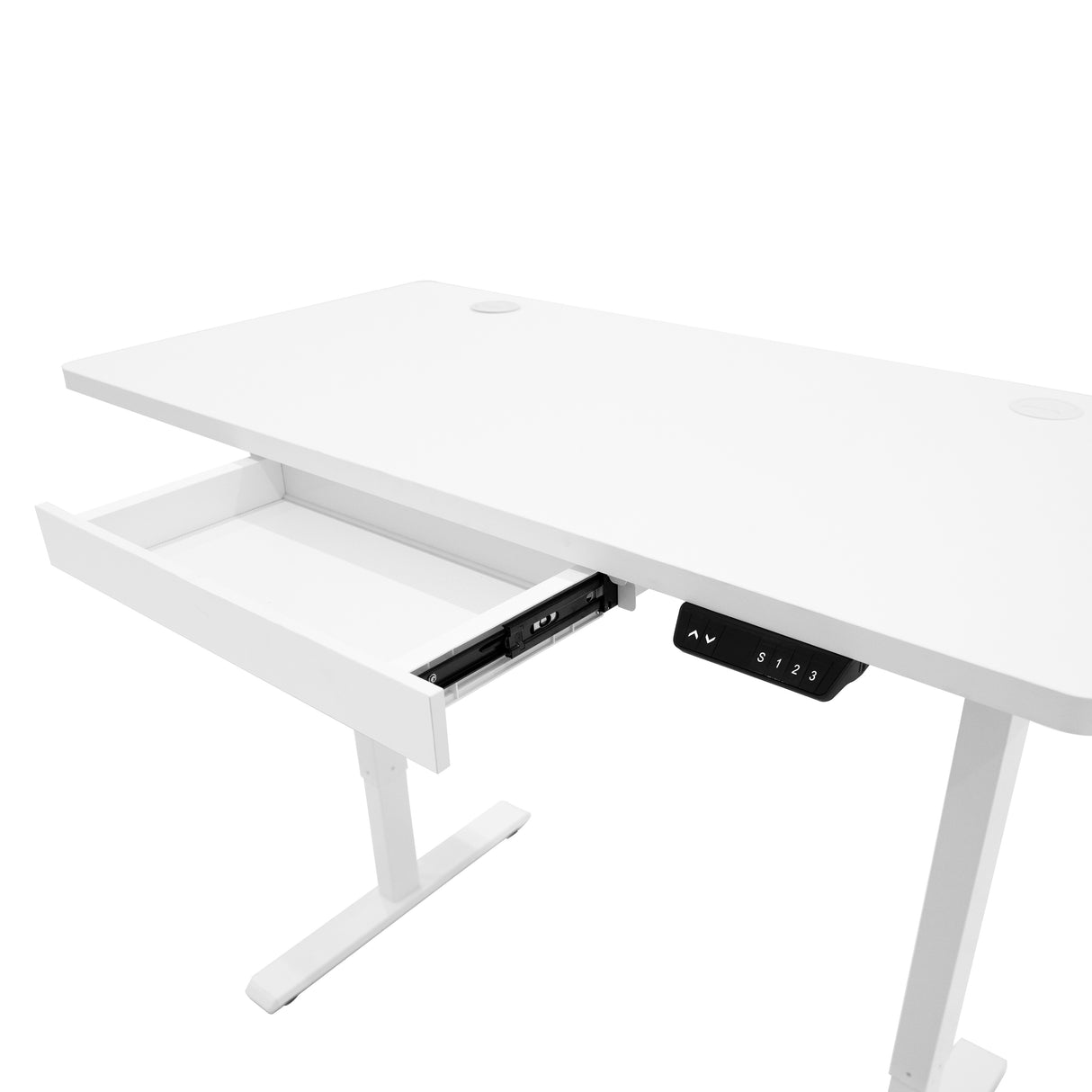 Elektrischer Stehschreibtisch mit Schublade – 140 cm x 60 cm