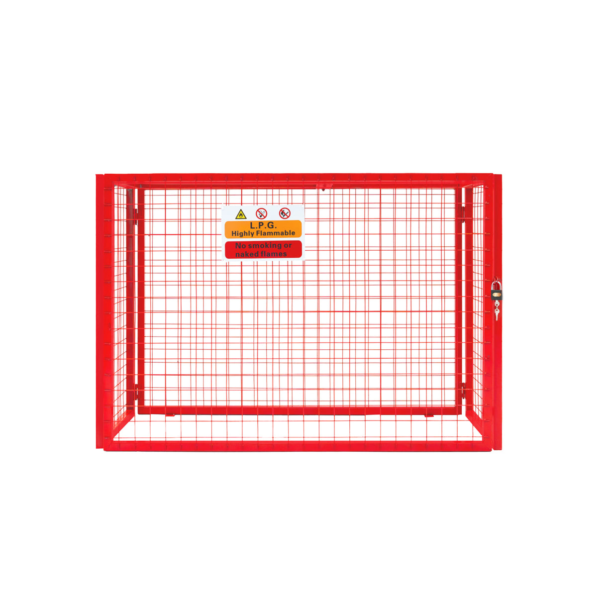 Zusammenklappbarer Drahtkäfig aus roter Gasflasche, 100 cm x 140 cm x 50 cm, mit stabiler Gitterstruktur und sicherem Schloss für Lagerung