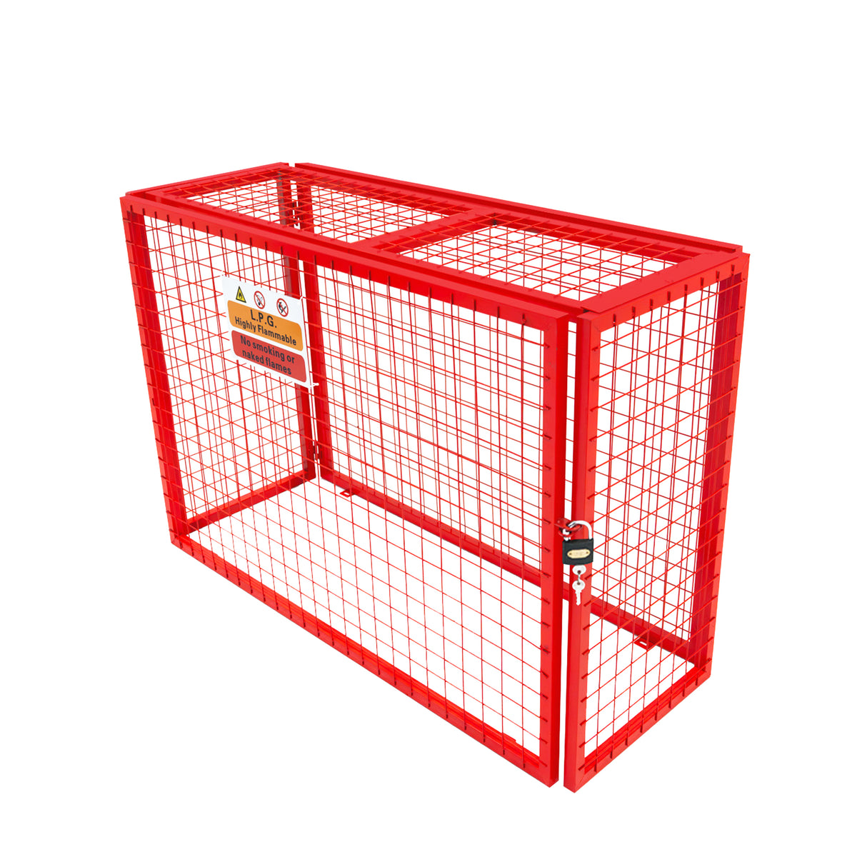 Zusammenklappbarer Drahtkäfig aus roter Gasflasche, 100 cm x 140 cm x 50 cm, mit stabilen Gitterwänden und sicherem Schloss für vielseitige Nutzung