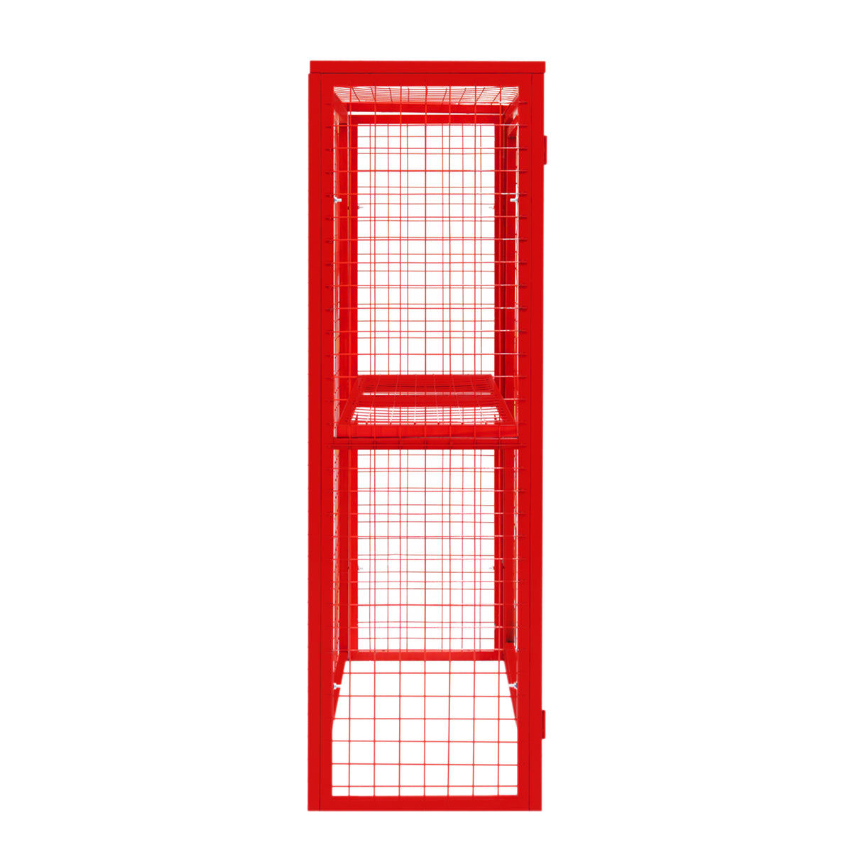 Zusammenklappbarer Drahtkäfig aus rotem Gasflaschenmaterial, 181 cm hoch, mit stabilen Gitterwänden und einer robusten, lackierten Oberfläche