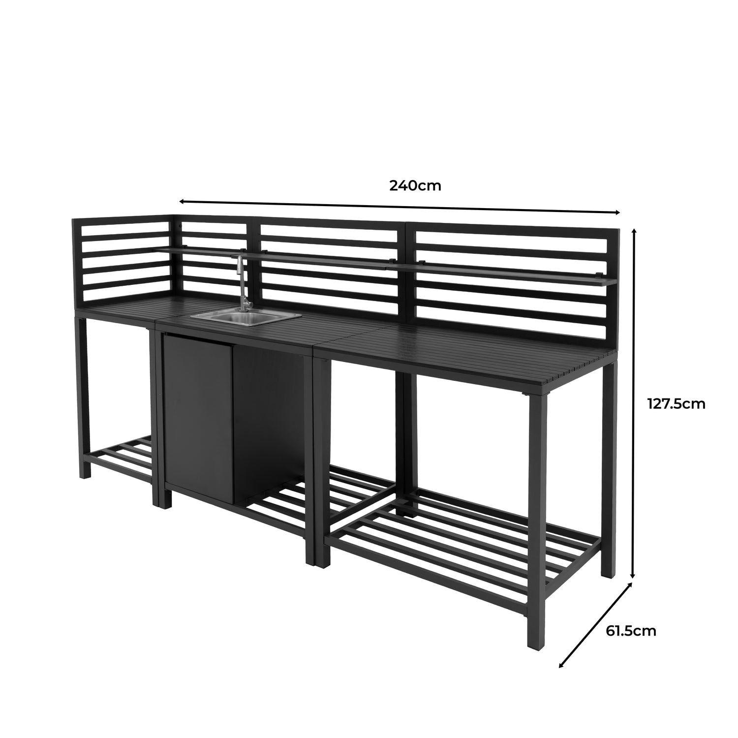 Aluminium 3-teiliges Küchen-Set für Außenbereich