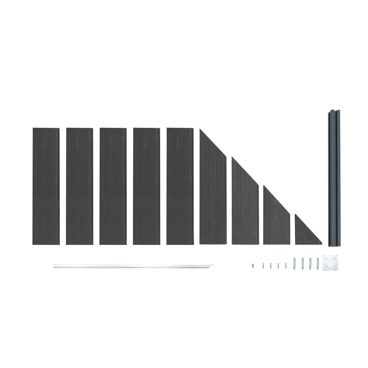 WPC Sichtschutzzaun Eckzaun Element – Grau
