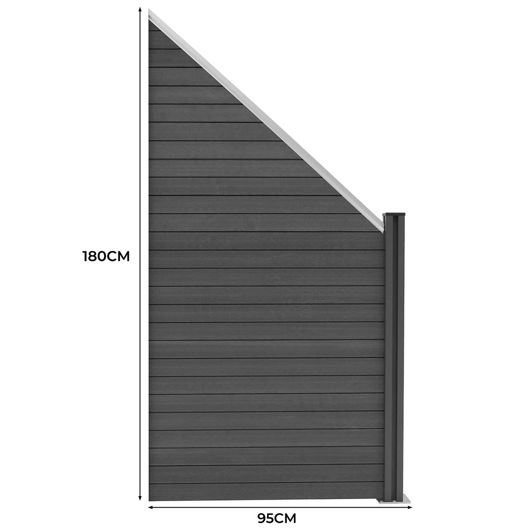 WPC Sichtschutzzaun Eckzaun Element – Grau