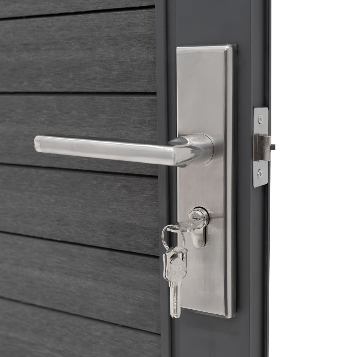 WPC Sichtschutzzaun Tor – Grau