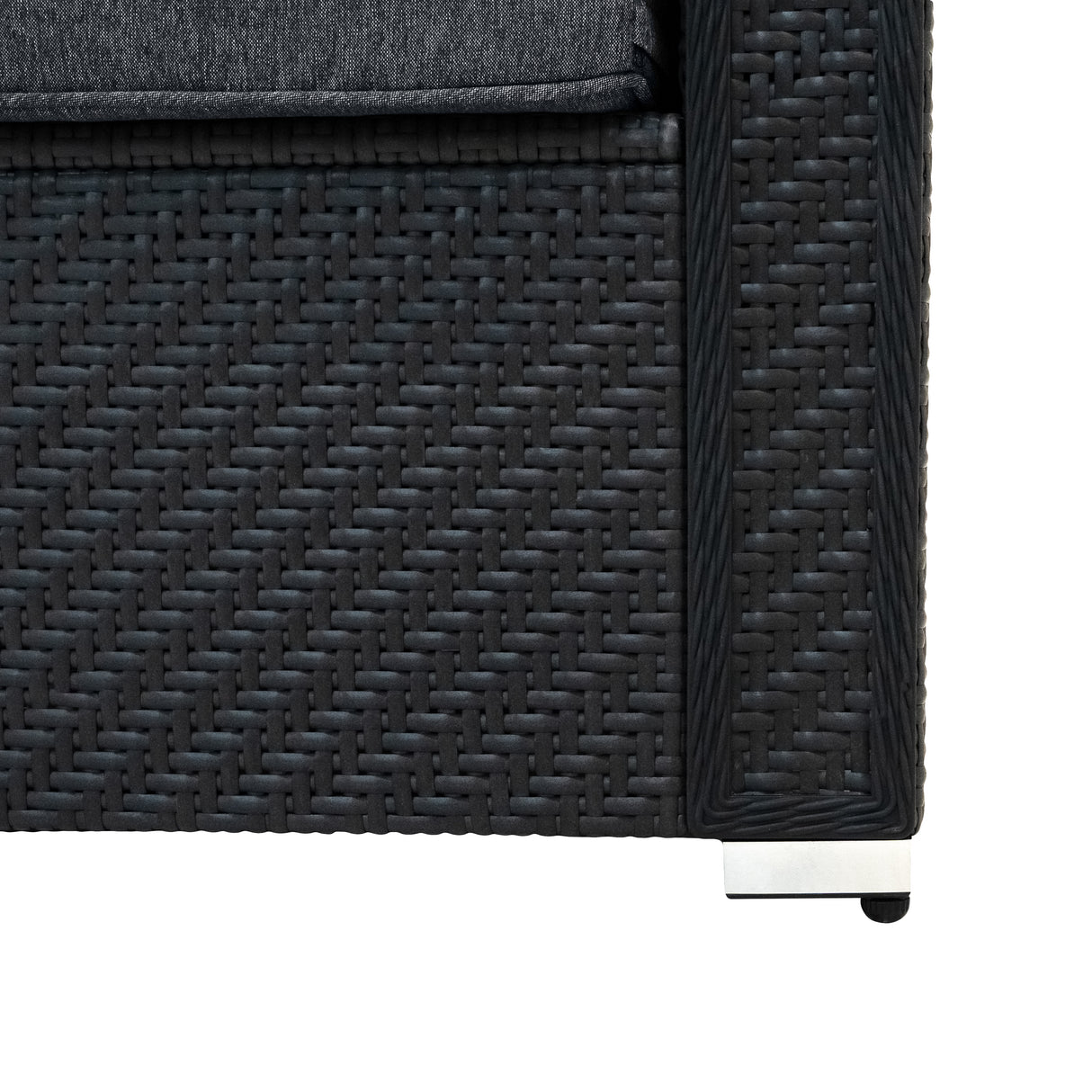 Rattan Modular 7-teiliges Möbelset – Schwarz