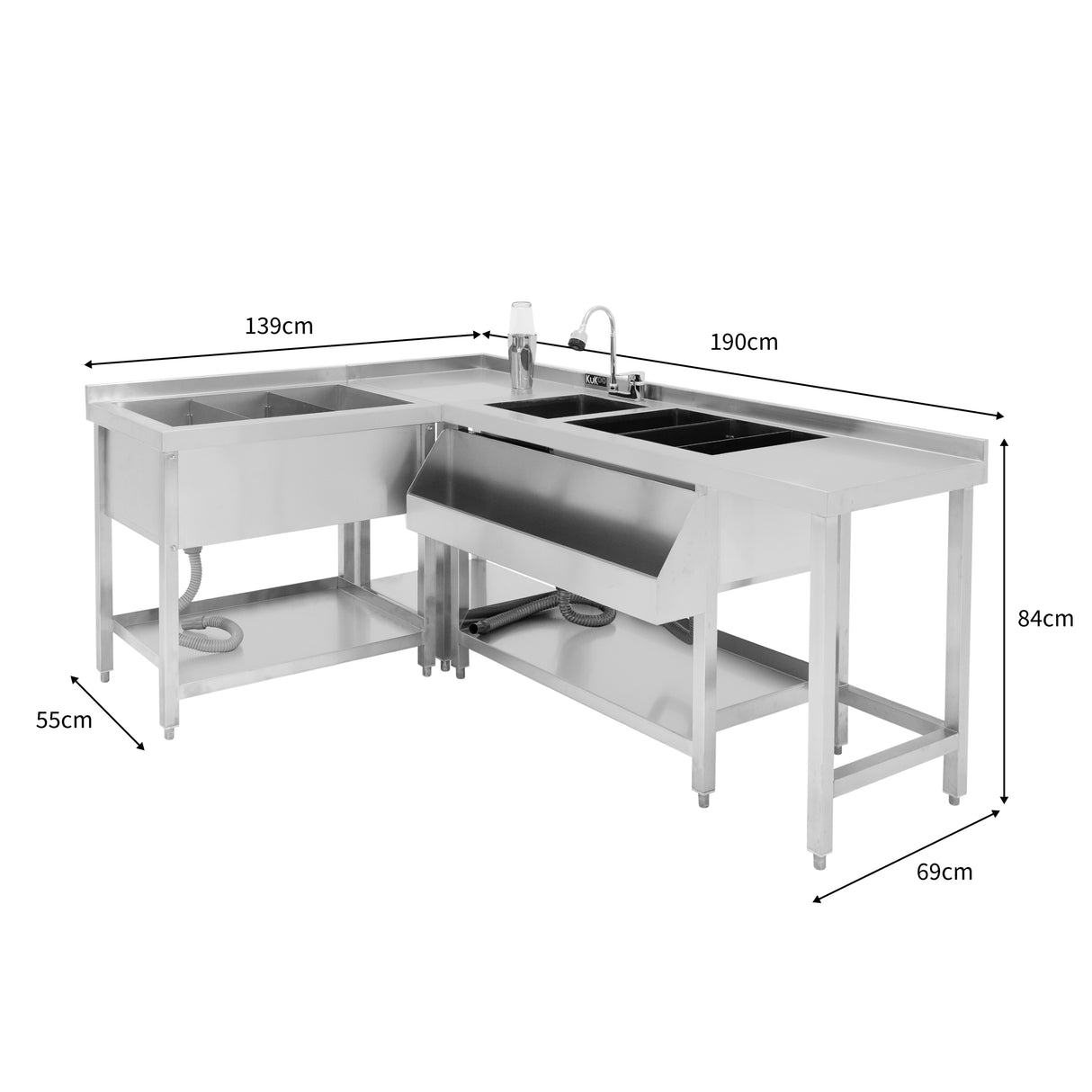 Modulare Cocktailbar-Station mit Eisbrunnen