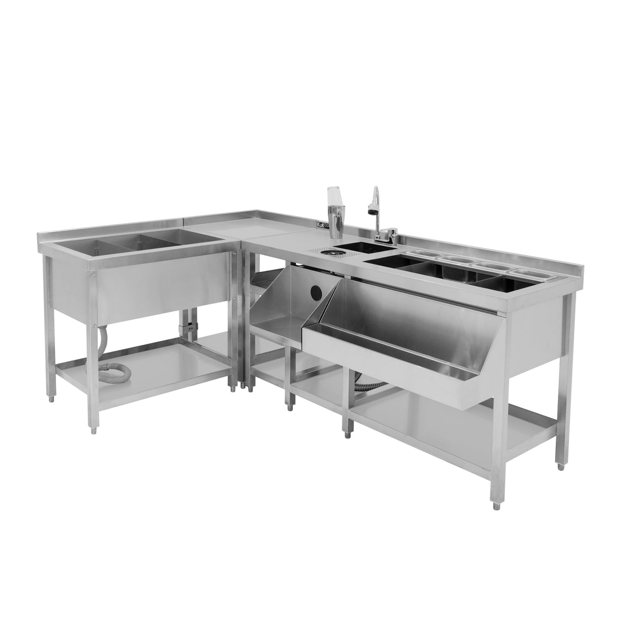 Modulare Deluxe-Cocktailbar-Station mit Eisbrunnen