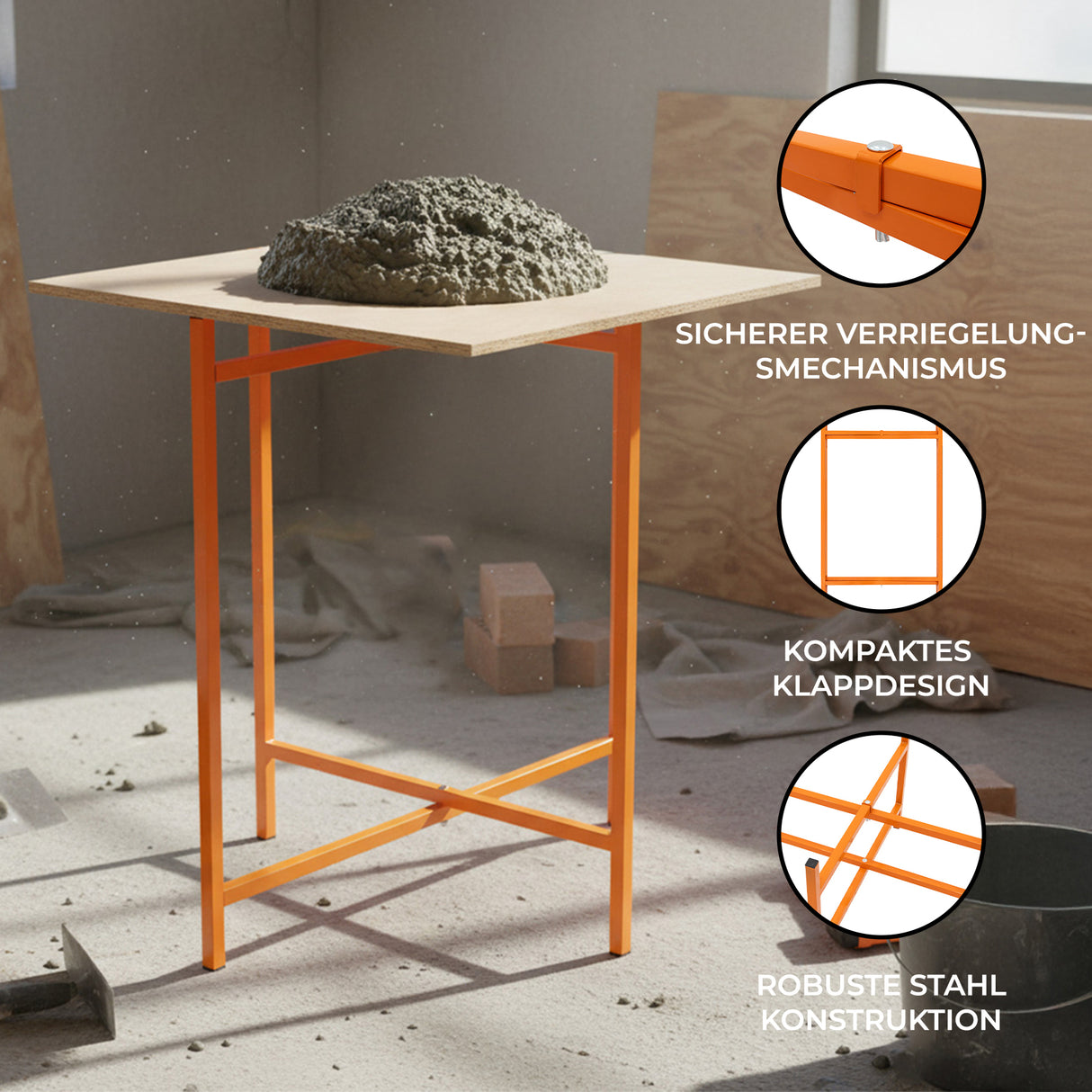 Mörtelbrettständer x 3 – 750mm hoch