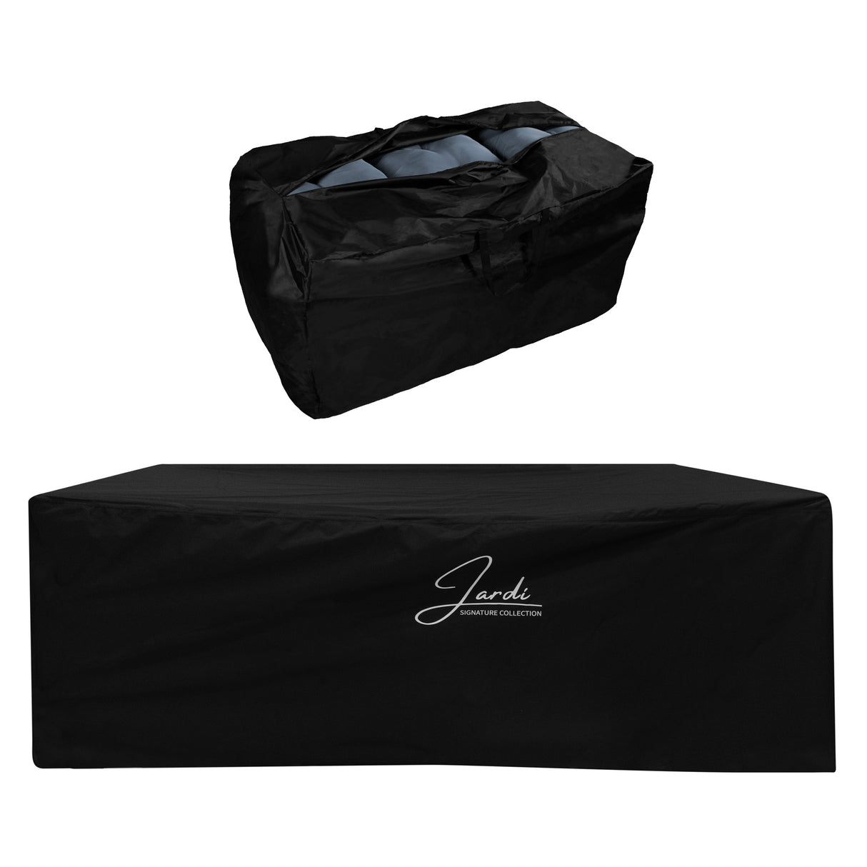 Aluminium 5-teiliges Ecksofa-Set mit schwarzer Rattan-Aufbewahrungsbox - Weiß