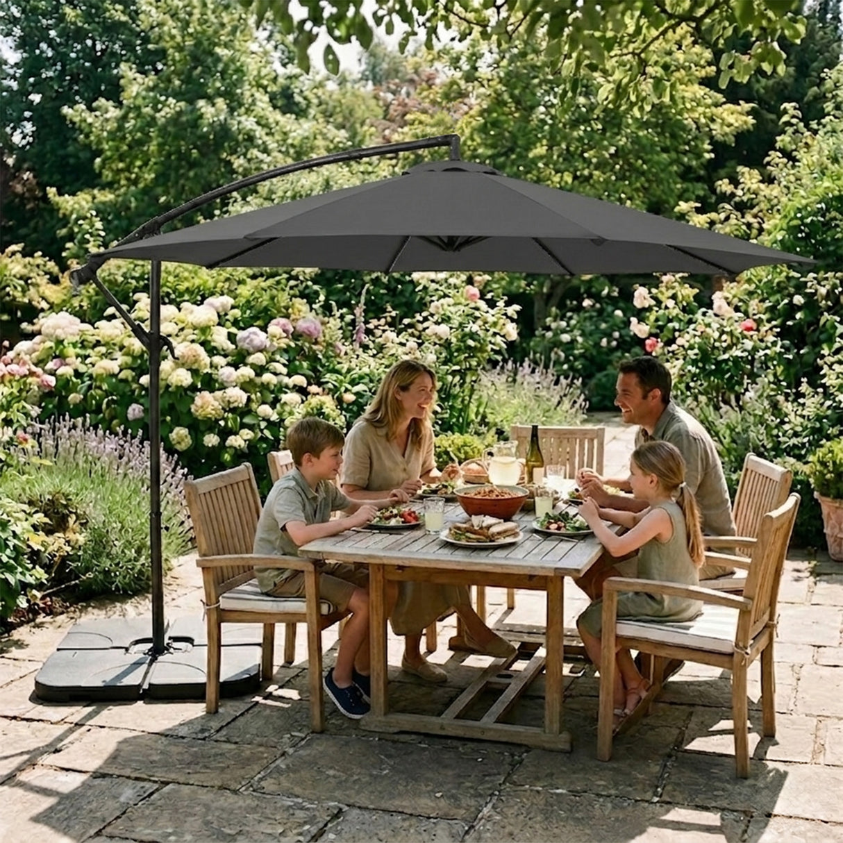 Ausleger-Sonnenschirm 3m - Grau