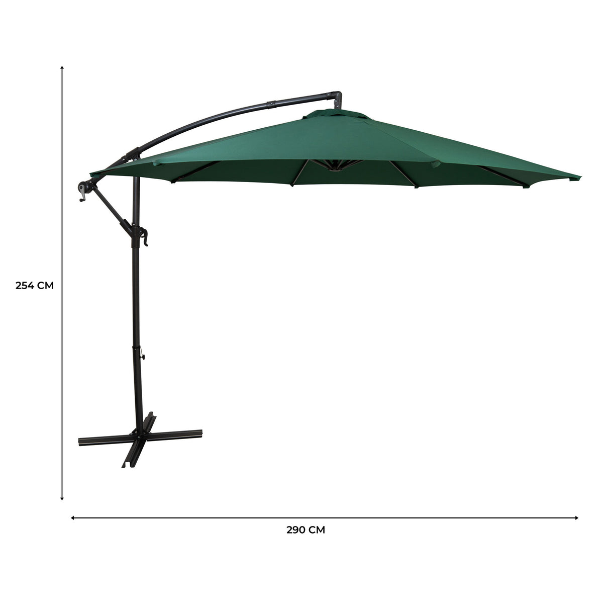 Ausleger-Sonnenschirm 3m - Grün