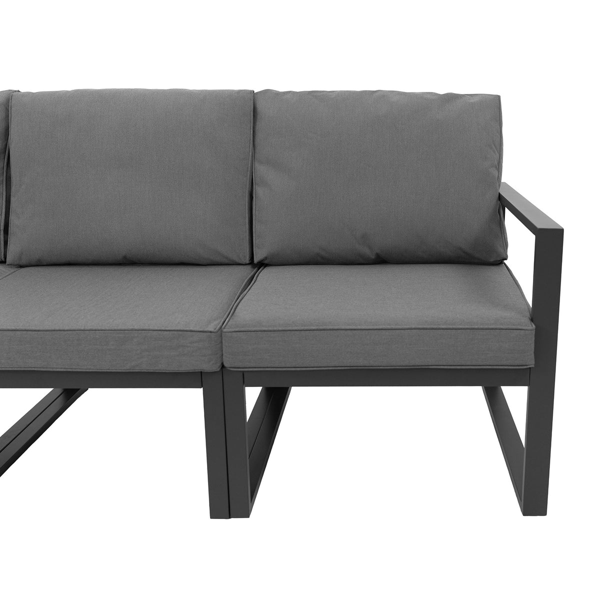 Aluminium-Gartenmöbel-Set für 7 Personen mit Feuerstelle
