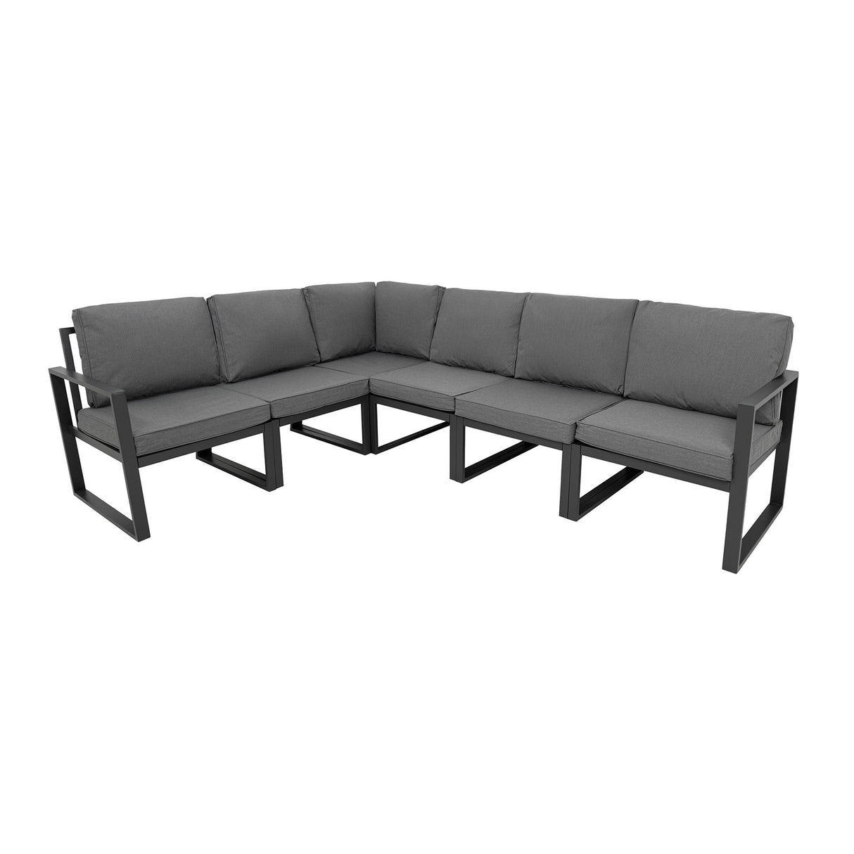 Aluminium-Gartenmöbel-Set für 7 Personen mit Feuerstelle