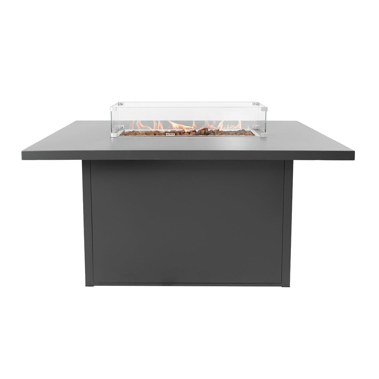 Aluminium-Gartenmöbel-Set für 7 Personen mit Feuerstelle