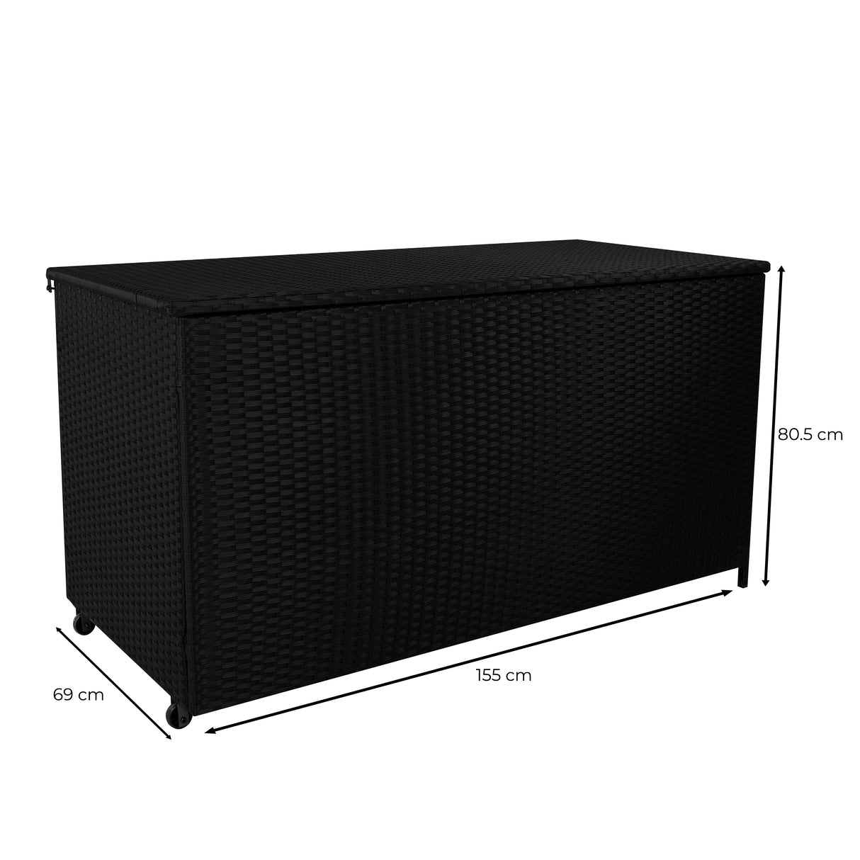 Rattan-Kissen-Auflagenkiste 700L – Schwarz