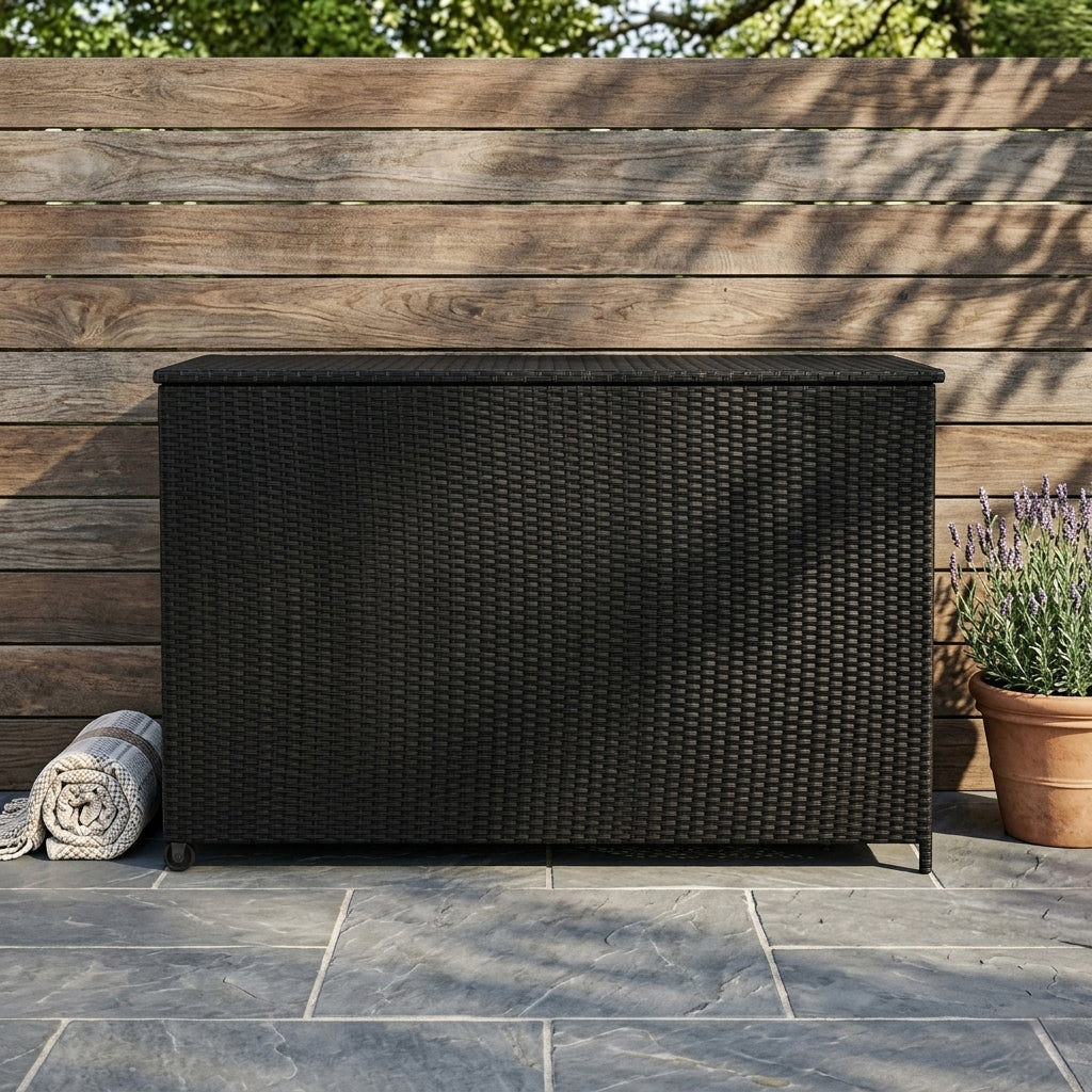 Rattan-Kissen-Auflagenkiste 996L – Schwarz