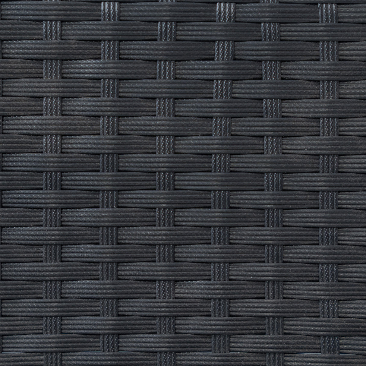 Rattan Eckset mit Verbundstoff-Tisch – Schwarz